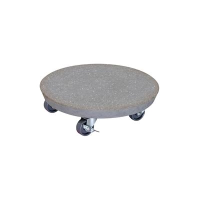 WAGNER Pflanzenroller STONE Ø 28 x 7,5 cm, außen & innen, Beton, Terrazzo dunkel, Bremsen, Tragkraft 100 kg - 20090101 Image