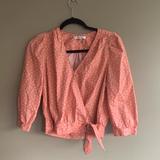 Madewell Tops | Madewell Wrap Crop Top | Color: Pink/White | Size: S