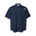 Columbia 7047 Men's Bahama II Short-Sleeve Shirt in Collegiate Navy Blue size Medium | Cotton/Nylon Blend 101165