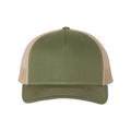 Richardson 112FP Trucker Cap in Army Olive Green/Tan size Adjustable | Cotton/Polyester Blend