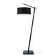 Lampadaire en bambou noir/lin H176cm