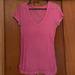 American Eagle Outfitters Tops | American Eagle Pink V-Neck Tee | Color: Pink | Size: S