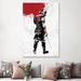 East Urban Home Samurai Warrior by Nikita Abakumov - Wrapped Canvas Graphic Art Print Metal in Black/Gray/Red | 60 H x 40 W x 1.5 D in | Wayfair
