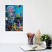East Urban Home Electric Jellyfish at the Reef by David Loblaw - Wrapped Canvas Graphic Art Print Canvas in Blue/Green/Pink | Wayfair