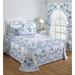 August Grove® Alburtis Machine Washable Floral Pattern Blend Coverlet/Bedspread Chenille/Cotton in Blue | Twin Coverlet | Wayfair AGGR5140 39272202