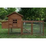 Tucker Murphy Pet™ Zebediah Chicken Coop w/ Chicken Run Metal/Solid Wood in Brown | 40 H x 80 W x 22 D in | Wayfair