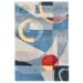 White 24 x 0.5 in Area Rug - Corrigan Studio® Charbonneau Abstract Handmade Tufted Wool Blue Area Rug Wool | 24 W x 0.5 D in | Wayfair