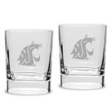 Washington State Cougars 2-Piece 11.75oz. Square Double Old-Fashioned Glass Set