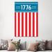 East Urban Home 1776 - America - Wrapped Canvas Graphic Art Print Metal in Blue/Red | 60 H x 40 W x 1.5 D in | Wayfair