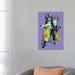 East Urban Home Couple on Scooter in Purple by P.D. Moreno - Wrapped Canvas Painting Canvas | 26 H x 18 W x 1.5 D in | Wayfair