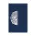 East Urban Home Last Quarter Moon - by GetYourNerdOn - Wrapped Canvas Photograph Canvas in Blue | 18 H x 12 W x 1.5 D in | Wayfair