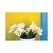 East Urban Home Mexico, Xico. Calla Lilies & Colorful Wall. by Jaynes Gallery - Wrapped Canvas Photograph Canvas in Green/White/Yellow | Wayfair