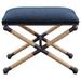 Birch Lane™ Monique Accent Stool Upholstered/Cotton in Black/Blue/Brown | 21 H x 24 W x 16 D in | Wayfair 6FB122CF94C245F4B624DA667E03D785