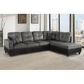 Brown Sectional - Andover Mills™ Burman 103.5" Wide Faux Leather Sofa & Chaise Upholstery/Microfiber/Microsuede | 35 H x 103.5 W x 74.5 D in | Wayfair