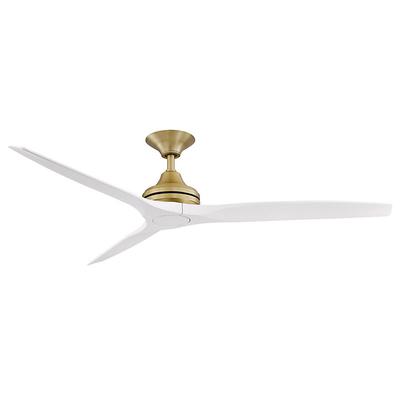 Virginia 3 Blade Indoor/Outdoor Ceiling Fan - Brushed Brass/White, 48