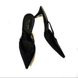 Kate Spade Shoes | Kate Spade Black Satin Slingback Kitten Heels | Color: Black | Size: 8.5