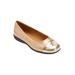 Extra Wide Width Women's The Fay Slip On Flat by Comfortview in Gold (Size 12 WW)