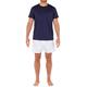 Hom Men's Niolon Short Sleepwear Pajama Set, Navy Blue, L