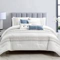 Latitude Run® Hart Southwestern Geometric Embroidery Comforter Set /Polyfill/Microfiber in Blue/White | King Comforter + 4 Throw Pillows | Wayfair