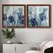 Red Barrel Studio® Indigo Field I - 2 Piece Picture Frame Painting Set on Canvas in Blue/Green/Indigo | 35.5 H x 71 W x 1.5 D in | Wayfair