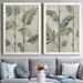 Bay Isle Home™ Modern Fronds II - 2 Piece Picture Frame Painting Set on Canvas Metal in Blue/Green/Indigo | 32 H x 23 W in | Wayfair