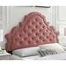 Rosdorf Park Linets Velvet Panel Headboard Upholstered/Velvet in Pink | 61 H x 84 W x 3 D in | Wayfair FCC620F4413E472AB44593898BD95D99