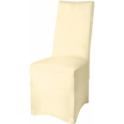 Beautissu - Bankett Stuhlhusse Leona Stretch Creme, 95x45x45 cm