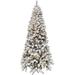 Fraser Hill Farm 6.5-Ft. Flocked Pine Christmas Tree, Clear LED