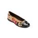 Wide Width Women's The Fay Flat by Comfortview in Floral Metallic (Size 9 W)