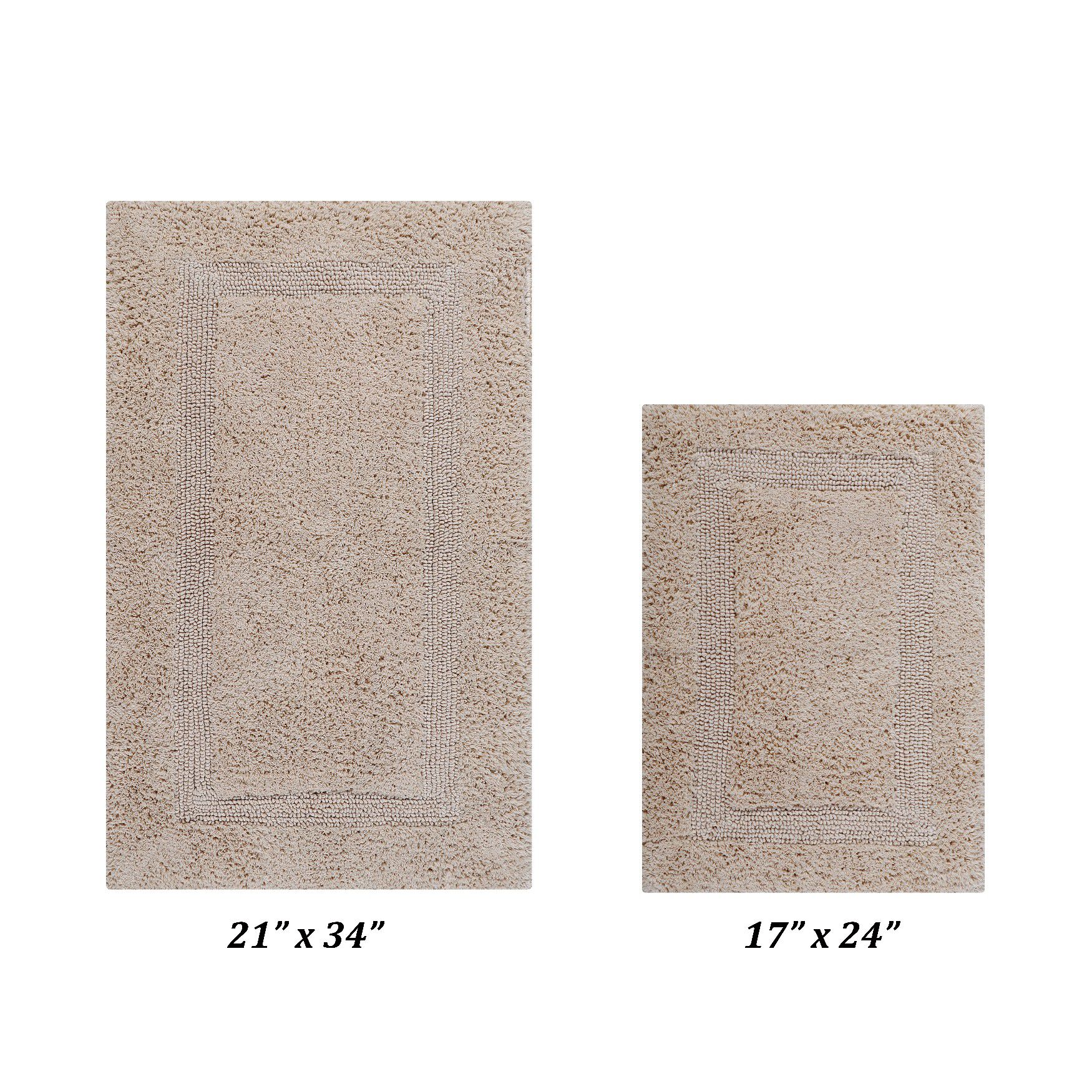 Lux Collectionis Bath Mat Rug 2 Piece Set (17" x 24" | 21" x 34") by Better Trends in Sand