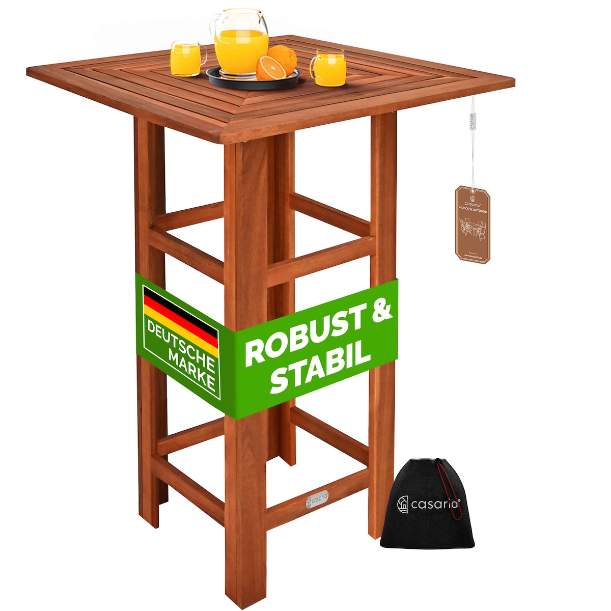 Casaria Stehtisch Bistrotisch Akazie Holz 75x75x110cm Image