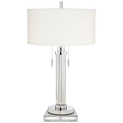 Possini Euro Cadence Glass Column Table Lamp With 8