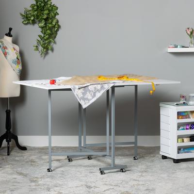 Studio Designs White Powder-coated Craft and Cutting Sewing Machine Table