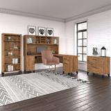 Gracie Oaks Magomed 4 Piece L-Shape Computer Desk Office Set w/ Hutch Wood in Brown | Wayfair CB49AF090393419495635FA76877BEBD