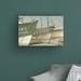 Breakwater Bay Fishing Boats by Cora Niele - Wrapped Canvas Painting Canvas in Brown/Gray/Green | 12 H x 19 W x 2 D in | Wayfair