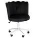 Everly Quinn Alana Vanity Chair w/ 360 Degrees Swivel, Desk Seat w/ Adjustable Height & Wheelbase in Black | 38 H x 25 W x 22 D in | Wayfair