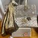 Coach Bags | 3 Piece Coach Khaki Floral Purse, Wallet Scarf | Color: Tan | Size: Os