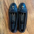 Louis Vuitton Shoes | Louis Vuitton Leather Padlock Moccasin 38.5 (8.5) | Color: Black/Gold | Size: 38.5
