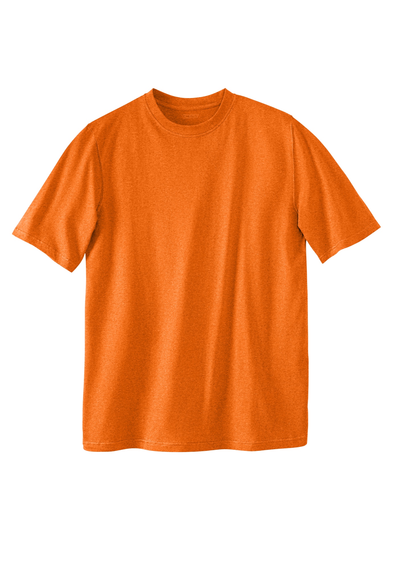 Men's Big & Tall Shrink-Less™ Lightweight Crewneck T-Shirt by KingSize in Heather Orange (Size L)