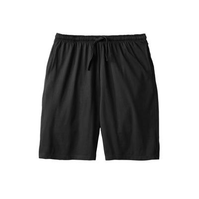 Men's Big & Tall Cotton Jersey Pajama Shorts by KingSize in Black (Size XL)