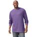 Men's Big & Tall Waffle-Knit Thermal Crewneck Tee by KingSize in Heather Dark Purple (Size 4XL) Long Underwear Top