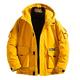 TOPKEAL Mens Autumn Winter Warm Hoodie Jacket Coat Parka Vintage Plus Size Solid Color Cotton-Padded Outwear Coat Full-Zip Top Blouse Pullover (Yellow, XXXXL)