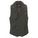 Xposed Jude Mens Gatsby Tweed Check Waistcoat Classic Double Breasted Collars Retro Tailored Fit [CWDB-JUDE-GREEN-36]