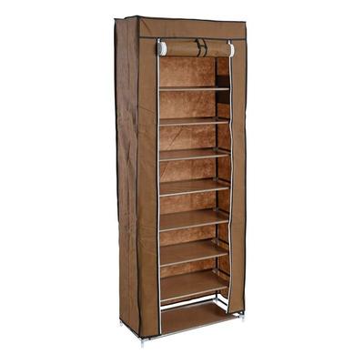 Schuhschrank Stoffschrank Schuhregal Schuhablage Schuhständer Kleiderständer Braun Image