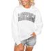 Women's Gameday Couture White Gonzaga Bulldogs Distressed Snap Perfect Oversized Pullover Sweatshirt