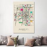 East Urban Home Oklahoma City, USA Map by Ayse Deniz Akerman - Wrapped Canvas Gallery-Wrapped Canvas Giclée Canvas | 18 H x 12 W x 1.5 D in | Wayfair