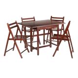 Taylor 5-Pc Set Drop Leaf Table w/ 4 Folding Chairs