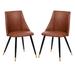 Christmas-themed Mid-Century Modern Faux Leather Side Dining Chair(Set of 2)