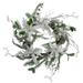 Iced White Poinsettia Artificial Christmas Wreath - 22 inch, Unlit