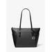 Michael Kors Charlotte Large Logo and Leather Top-Zip Tote Bag Black One Size